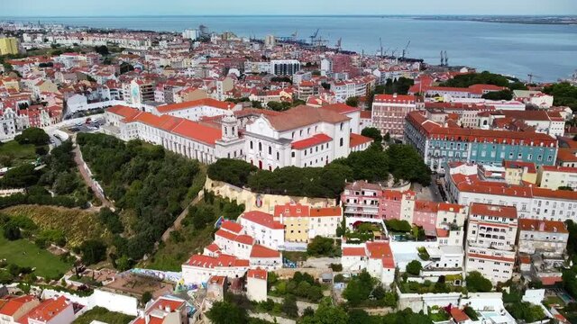 Lisboa - Miradouro da Gra&ccedil;a , Convento da Gra&ccedil;a vista a&eacute;rea