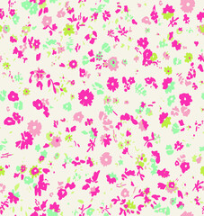 Obraz na płótnie Canvas seamless pattern with pink flowers
