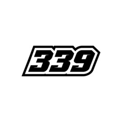 Racing number 339 logo on white background