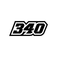 Racing number 340 logo on white background
