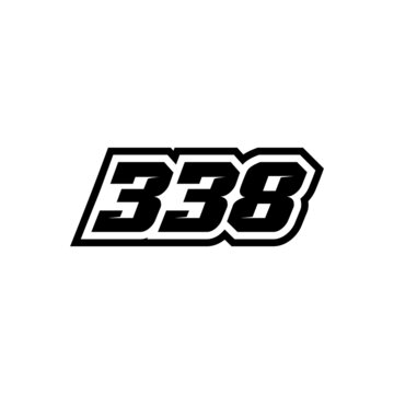 Racing number 338 logo on white background