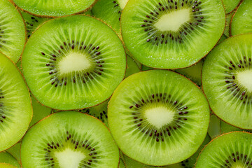 Kiwi Macro,Kiwi fruit pattern. Healthy food background, overhead.