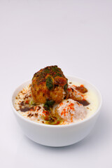 Dahi wada or dahi bhalla. This is delicious indian style food.