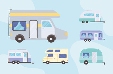 camping trailer and van