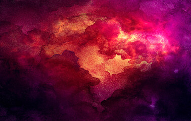 Obraz na płótnie Canvas Cosmic illustration. Beautiful colorful space background. Watercolor Cosmos