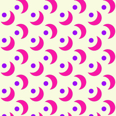 Pattern with different colored shapes on a light background. 