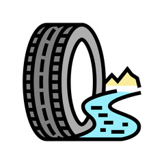 Fototapeta na wymiar mud terrain tires color icon vector. mud terrain tires sign. isolated symbol illustration