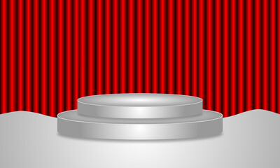 Podium background with beautiful ribbon | Gradient background | Product background | Cosmetic background | Product display background | 3d background