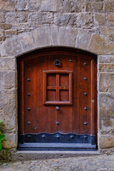 doorway of a house in Aínsa, huesca, spain