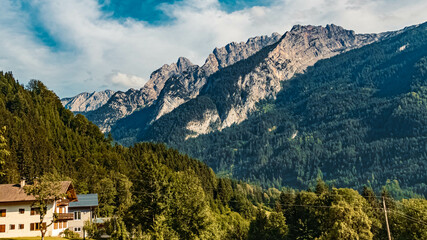 Fototapeta na wymiar Beautiful alpine summer view near Scheffau, Tennengebirge, Salzburg, Austria