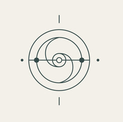 beautiful mystical picture in the style of yoga and self-knowledge on a light background