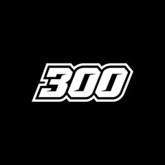 Racing number 300 logo on white background
