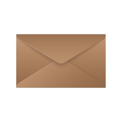 Realistic envelope. Closed envelope mockup isolated on white background, vintage folded letter. Vector illustration