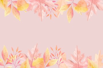 Obraz na płótnie Canvas watercolor autumn background vector design illustration