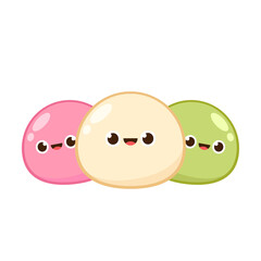 Mochi character design. wallpaper. free space for text. Mochi vector.