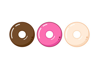 Donut cartoon vector. Donut on white background.