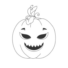 Pumpkin with a smiling face. Halloween pumpkin. Happy Halloween Vector