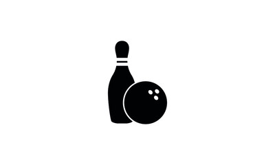  Pin bowling icon vector logo design template 