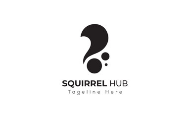 Squirrel negative space logo design - Vector squirrel silhouette view side for retro logos, emblems, badges, labels template vintage design element