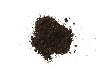 Black land for plant isolated on white background.