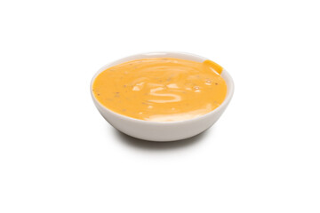 Sauce in a bowl isolated on white background.