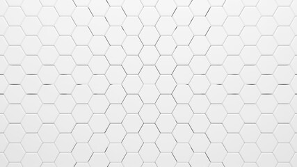 Abstract white hexagon shapes background,3d rendering