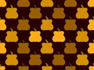 Pumpkins seamless pattern. Autumn background with golden pumpkins. Design for wrapping paper, banners, posters and advertising materials. Vector illustration