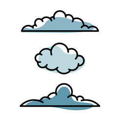 Line clouds colored with blue