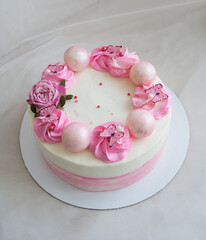 cake with eggs and flowers