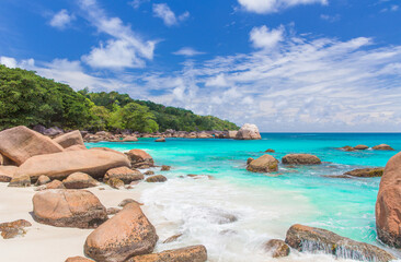 The beautiful Anse Lazio beach on Praslin island, Seychelles.
