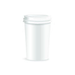 paper cup with lid isolated on a white background