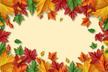 realistic autumn background with empty space vector design illustration