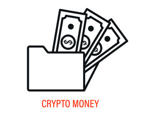 cryptocurrency investment and exchange line style design concept.