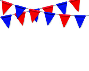 Party Background with Red and Blue Flags
