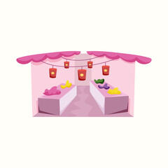 Chinese style market. Vector illustration in flat style