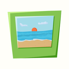 Fototapeta premium Picture of a sea vacation. Vector illustration in flat style