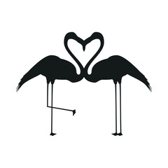 Obraz premium Flamingo Icon, Flamingo Vector, Pink Flamingo, Tropical Bird, Wildlife Animal Silhouette Isolated Vector Illustration Background