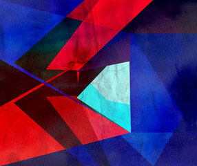 Abstract geometric watercolor retro background