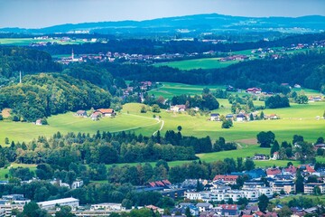 landscape with village of hallwang in Salzburg