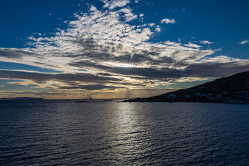 Winter sunset over Finikas bay.