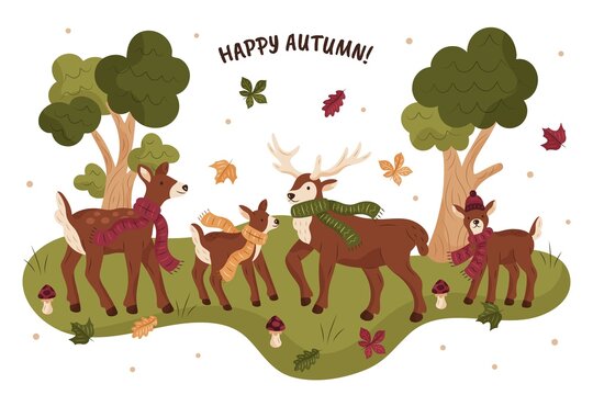 hand drawn autumn background vector design illustration