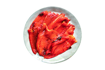 pepper grill peeled antipasto baked vegetable pepper grilled antipasti fresh portion ready to eat meal snack on the table keto or paleo diet veggie vegan or vegetarian foodcopy space food background