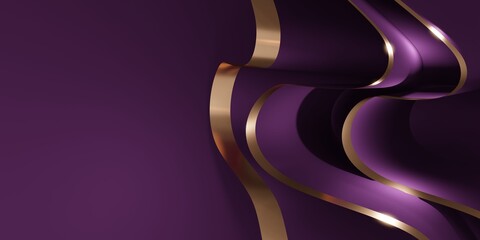 shiny ribbon background Flutter for decoration 3D illustration