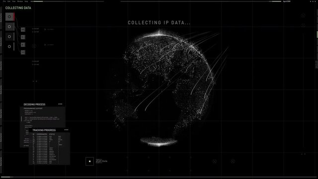 Phantom search system is gathering data from the whole planet earth. Futuristic Phantom search system collecting the sim data. Phantom search system quickly processing the target data. User Interface. - Powered by Adobe