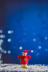 Santa Claus christmas or newyear leadership plan and intelligence concept. Chess board game