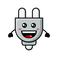 cute plug cartoon illustration vector graphic