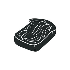 Butter Toast Icon Silhouette Illustration. CHANGE Vector Graphic Pictogram Symbol Clip Art. Doodle Sketch Black Sign.