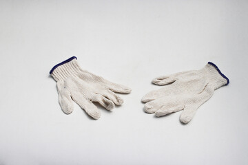 White Gardening gloves isolated on white background