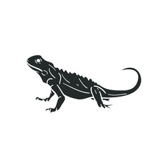 Lizard Reptile Icon Silhouette Illustration. Wild Animal Vector Graphic Pictogram Symbol Clip Art. Doodle Sketch Black Sign.
