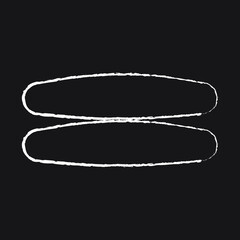 Pillow Line Icon design, white chalk. Draw a picture on the blackboard.